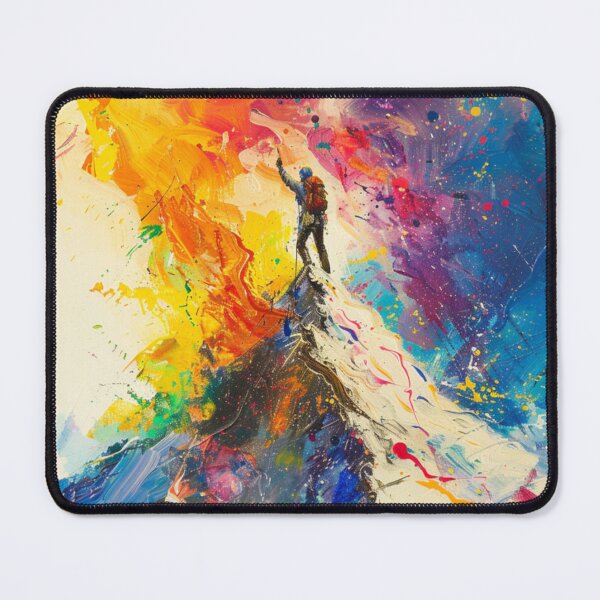Item preview, Climber reaching summit burst colour Active Outdoors Inspired Art designed and sold by CDC40.