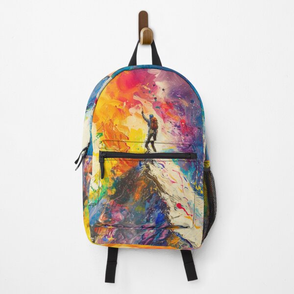 Item preview, Climber reaching summit burst colour Active Outdoors Inspired Art designed and sold by CDC40.