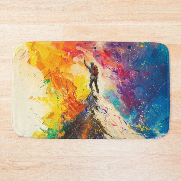 Item preview, Climber reaching summit burst colour Active Outdoors Inspired Art designed and sold by CDC40.