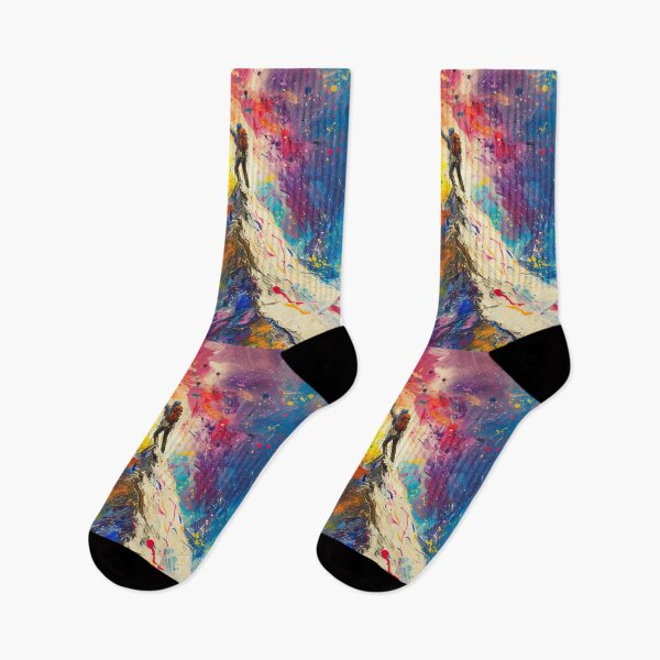 Item preview, Climber reaching summit burst colour Active Outdoors Inspired Art designed and sold by CDC40.