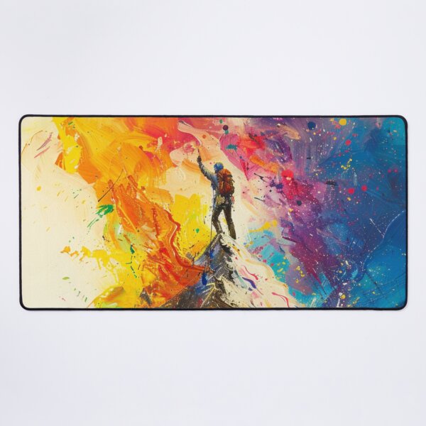 Item preview, Climber reaching summit burst colour Active Outdoors Inspired Art designed and sold by CDC40.