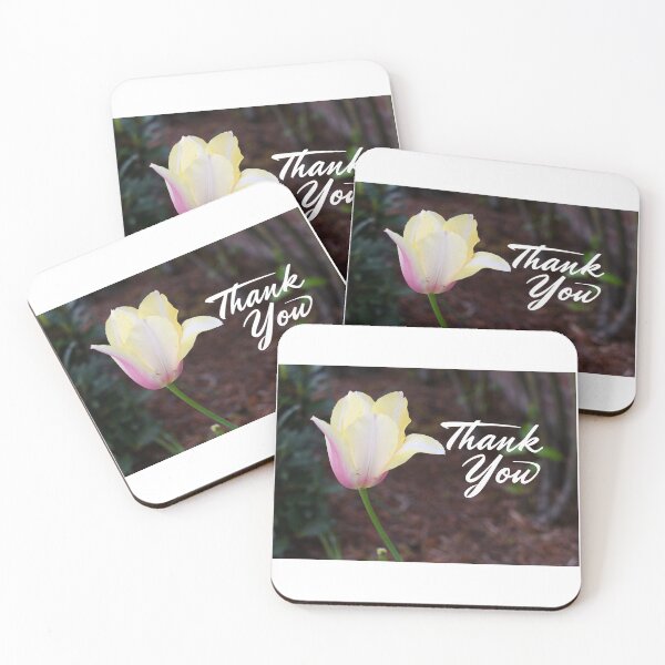 Item preview, Pink and yellow tulip thank you designed and sold by ThatsSoLlama.