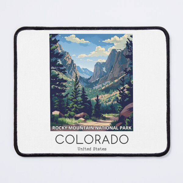 Item preview, A Vintage Travel Illustration of the Rocky Mountain National Park - Colorado - US designed and sold by GoodOldVintage.