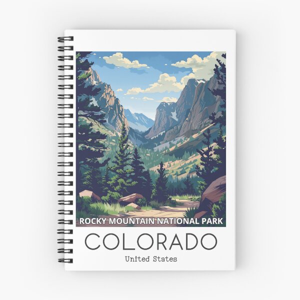 Item preview, A Vintage Travel Illustration of the Rocky Mountain National Park - Colorado - US designed and sold by GoodOldVintage.