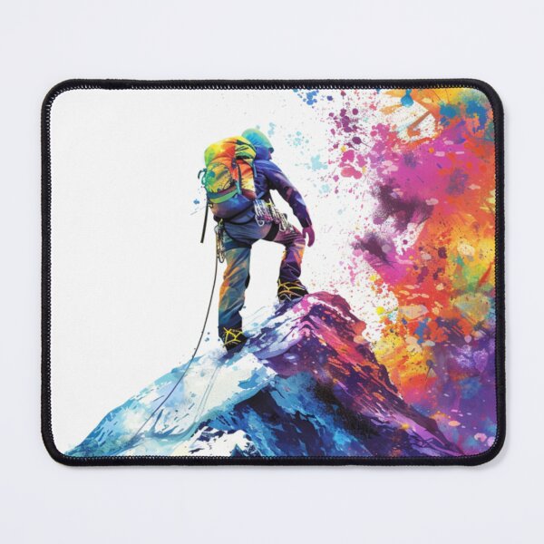 Item preview, Climber reaching summit burst colour Active Outdoors Inspired Art designed and sold by CDC40.
