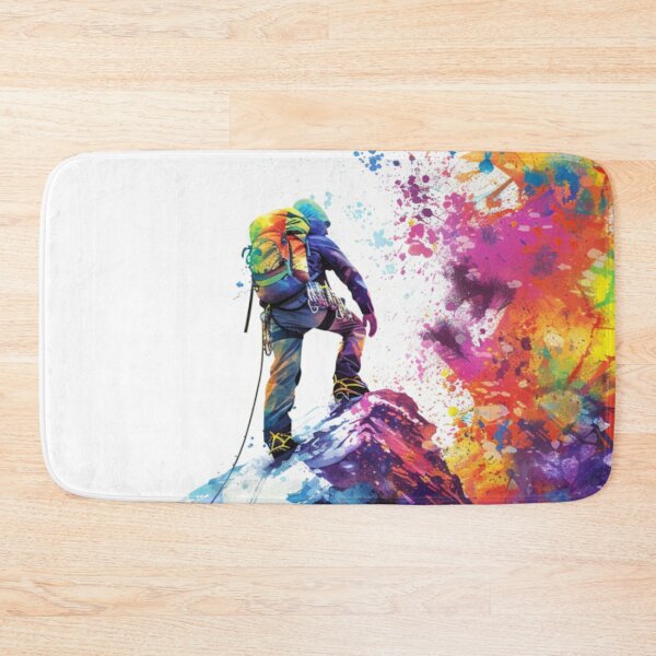 Item preview, Climber reaching summit burst colour Active Outdoors Inspired Art designed and sold by CDC40.