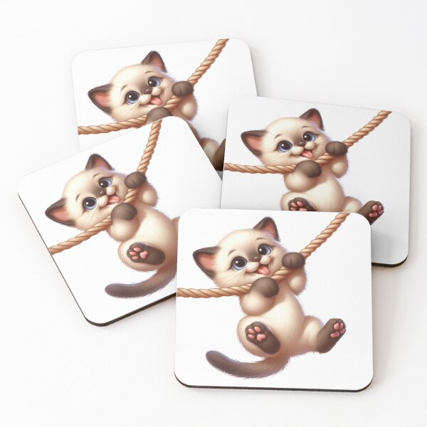 Item preview, Siamese Cat Hangging on a Rope designed and sold by Truiskatain.