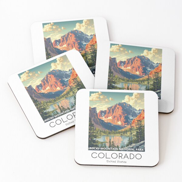 Item preview, A Vintage Travel Illustration of the Rocky Mountain National Park - Colorado - US designed and sold by GoodOldVintage.