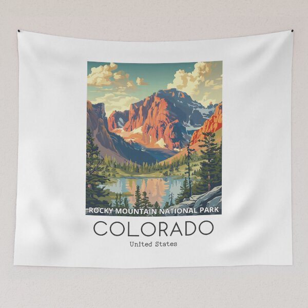 Item preview, A Vintage Travel Illustration of the Rocky Mountain National Park - Colorado - US designed and sold by GoodOldVintage.