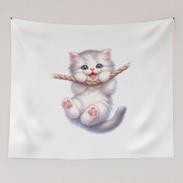 Item preview, Turkish Van Cat Playing on a Rope designed and sold by Truiskatain.