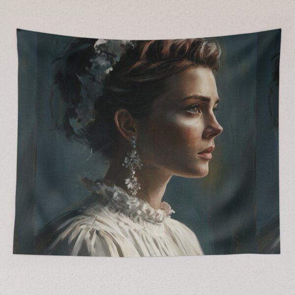Item preview, Famous Paintings of Women | Moody Cinematic French Woman Portrait Parisian Muse- Oil Painting…Art By Carraann designed and sold by CARRAANN.