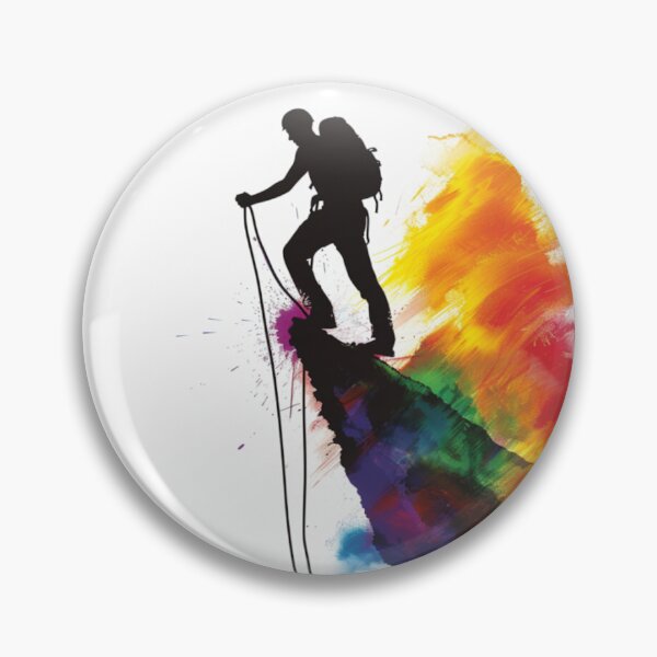 Item preview, Climber reaching summit burst colour Active Outdoors Inspired Art designed and sold by CDC40.