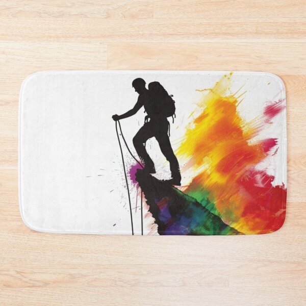 Item preview, Climber reaching summit burst colour Active Outdoors Inspired Art designed and sold by CDC40.