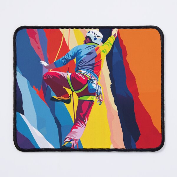 Item preview, Climber tackling challenging route bold colours Active Outdoors Inspired Art designed and sold by CDC40.