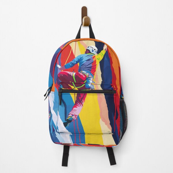 Item preview, Climber tackling challenging route bold colours Active Outdoors Inspired Art designed and sold by CDC40.