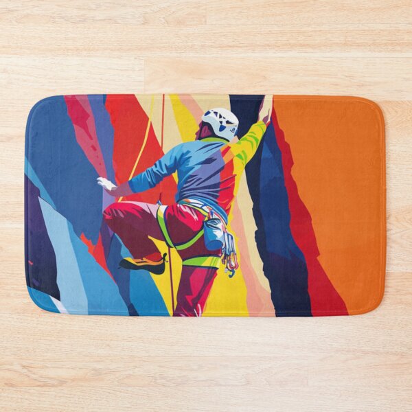 Item preview, Climber tackling challenging route bold colours Active Outdoors Inspired Art designed and sold by CDC40.