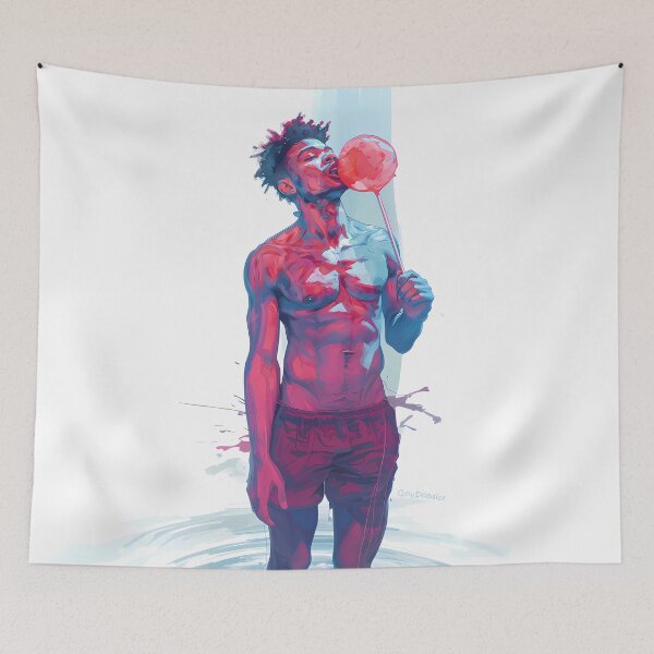 Item preview, Summer Serenity: Man with Lollipop - GayDoodles Art designed and sold by GayDoodles.