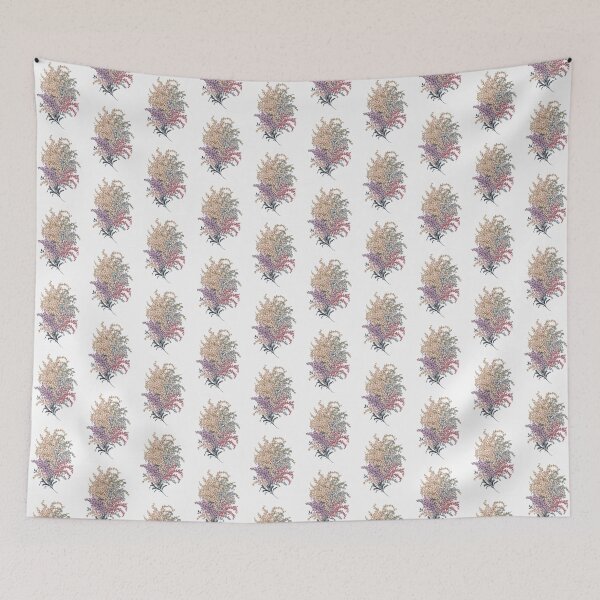 Item preview, Red blue beige wildflowers  designed and sold by Sameena Fatima.