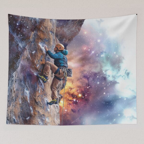 Item preview, Climber tackling challenging route cosmic sky Active Outdoors Inspired Art designed and sold by CDC40.