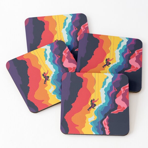 Item preview, Climber tackling challenging route bold colours Active Outdoors Inspired Art designed and sold by CDC40.