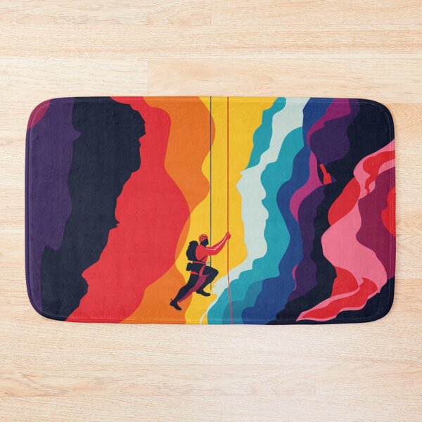 Item preview, Climber tackling challenging route bold colours Active Outdoors Inspired Art designed and sold by CDC40.