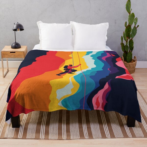 Item preview, Climber tackling challenging route bold colours Active Outdoors Inspired Art designed and sold by CDC40.