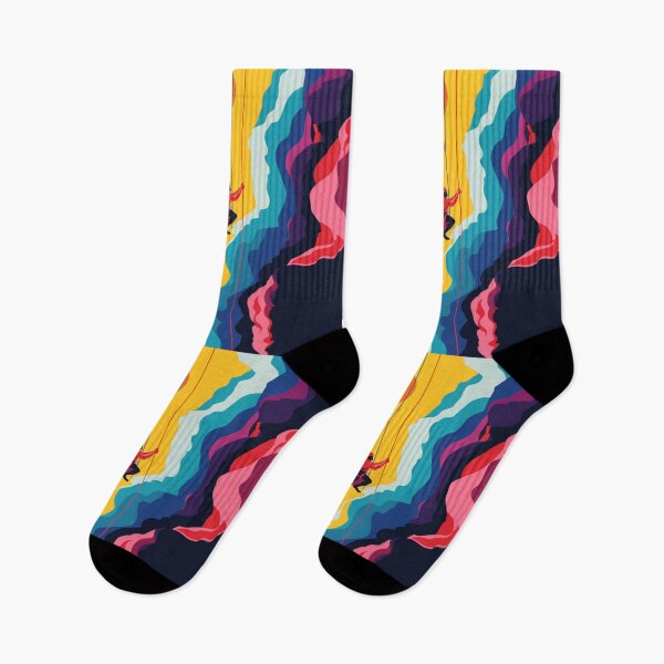 Item preview, Climber tackling challenging route bold colours Active Outdoors Inspired Art designed and sold by CDC40.