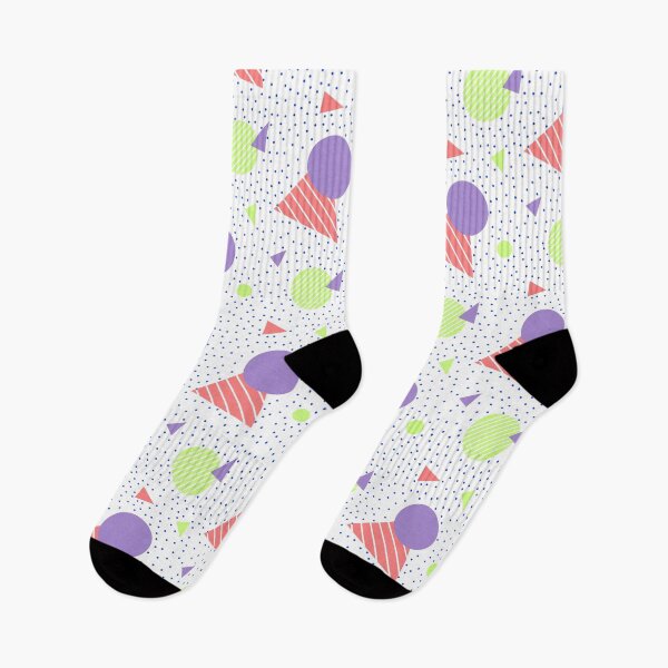 Item preview, White Multicolor Memphis Style Seamless Geometric Party Pattern designed and sold by Alchemy-A-La-G.