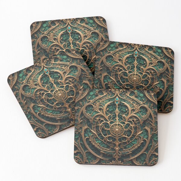 Item preview, Fantasy Green and Gold Pattern designed and sold by BrittSombroek.