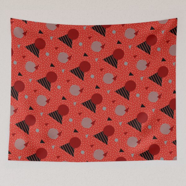 Item preview, Red Multicolor Memphis Style Seamless Geometric Party Pattern designed and sold by Alchemy-A-La-G.