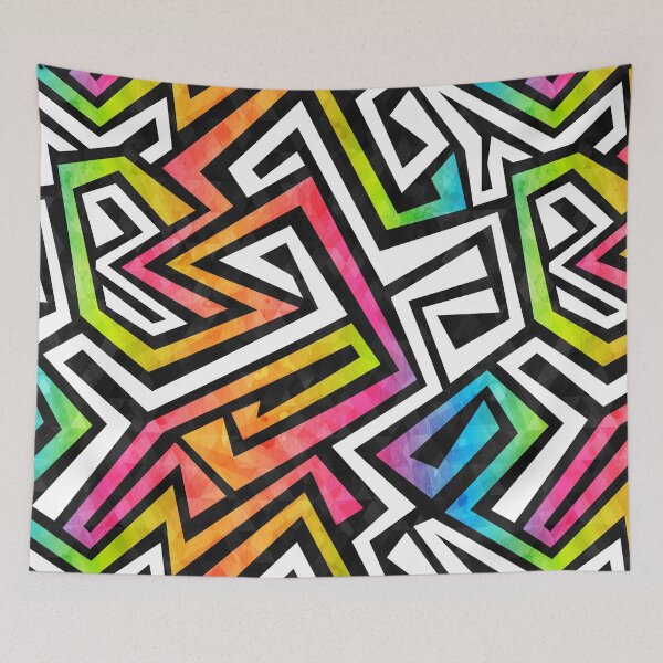Item preview, Tie Dye Rainbow Graffiti Maze designed and sold by Pink Pineapple Works.