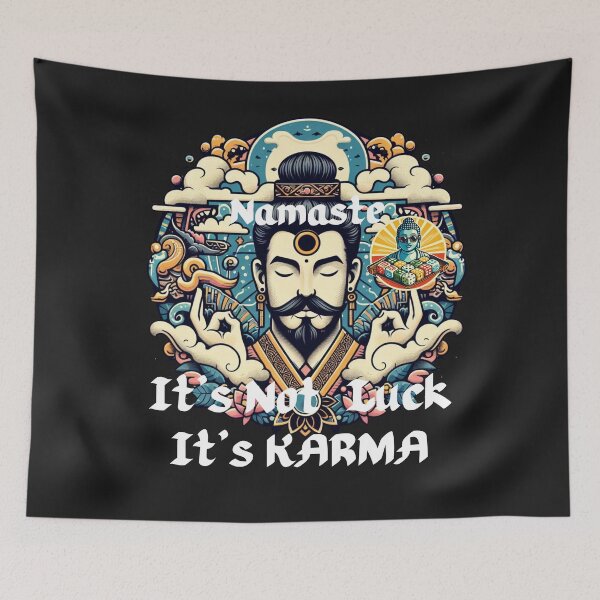Item preview, Namaste Not Luck Retro Pop Art Lucky Buddha Design designed and sold by Wolvescreate.