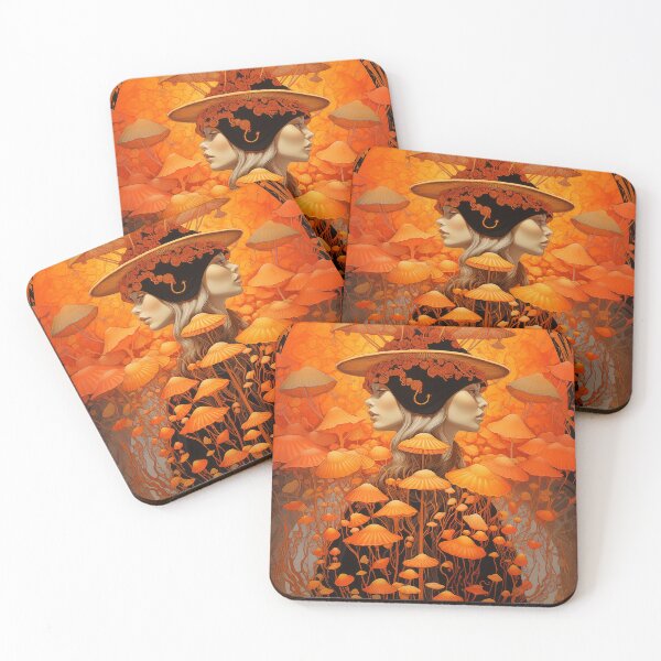 Item preview, Art Nouveau Mushroom Art, Mushroom Goddess, Soma Diety designed and sold by Art.Fusion.Studio.