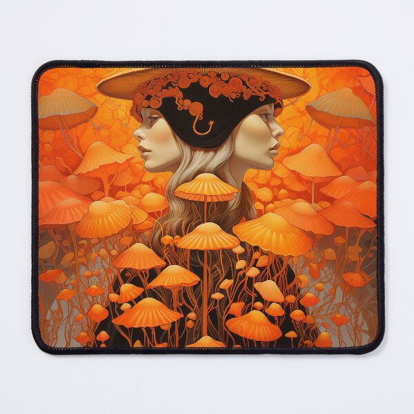 Item preview, Art Nouveau Mushroom Art, Mushroom Goddess, Soma Diety designed and sold by Art.Fusion.Studio.