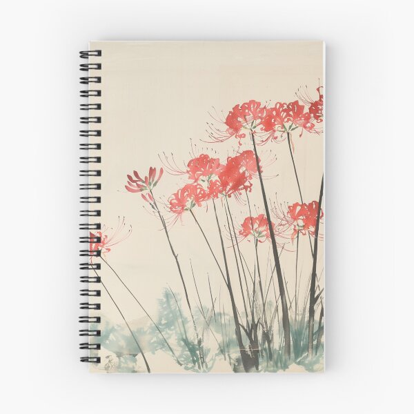 Item preview, Red spider lily Japanese woodblock designed and sold by molly-josh-art.