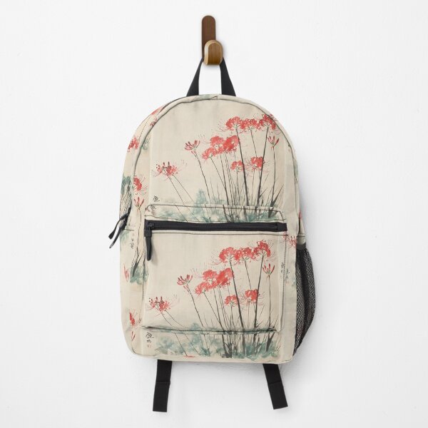 Item preview, Red spider lily Japanese woodblock designed and sold by molly-josh-art.