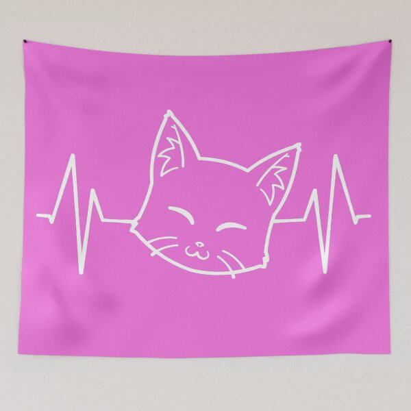 Item preview, Diseño de electrocardiograma de latido del corazón de gato. designed and sold by KaitoArtDesigns.