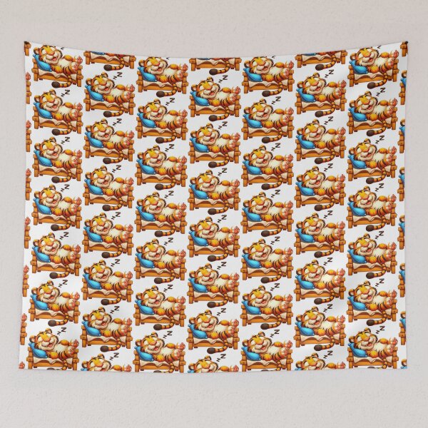 Item preview, Cute tiger sleeping in bed designed and sold by AD-Digital-Art.