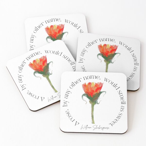 Item preview, William Shakespeare, A Rose, by Any Other Name, Would Smell as Sweet, Romeo and Juliet, Quotes, Watercolour Rose  designed and sold by WatercolourLily.