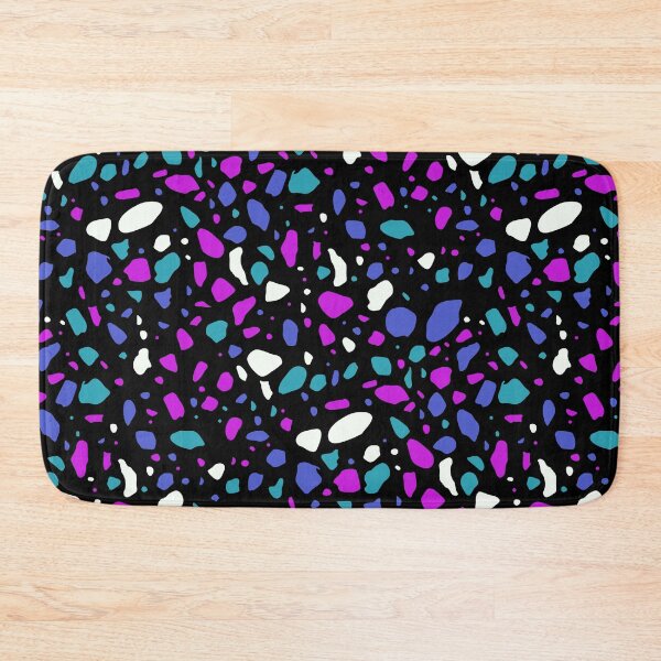 Item preview, Black Multicolor Terrazzo Tile Composition Seamless Chips Replica designed and sold by Alchemy-A-La-G.