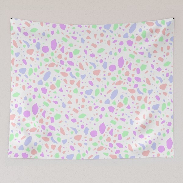 Item preview, White Multicolor Terrazzo Tile Composition Seamless Chips Replica designed and sold by Alchemy-A-La-G.
