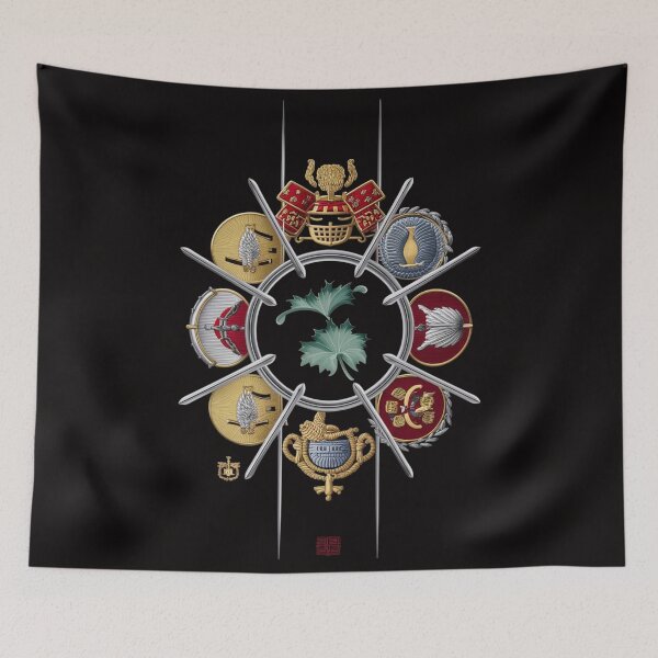 Item preview, Elegant Shogun Warrior Emblems Graphic Tee - Japanese Samurai Inspired Design designed and sold by HOMEDESIGNPRINT.