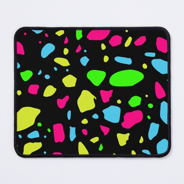 Item preview, Black Neon Multicolor Terrazzo Tile Composition Seamless Textile designed and sold by Alchemy-A-La-G.