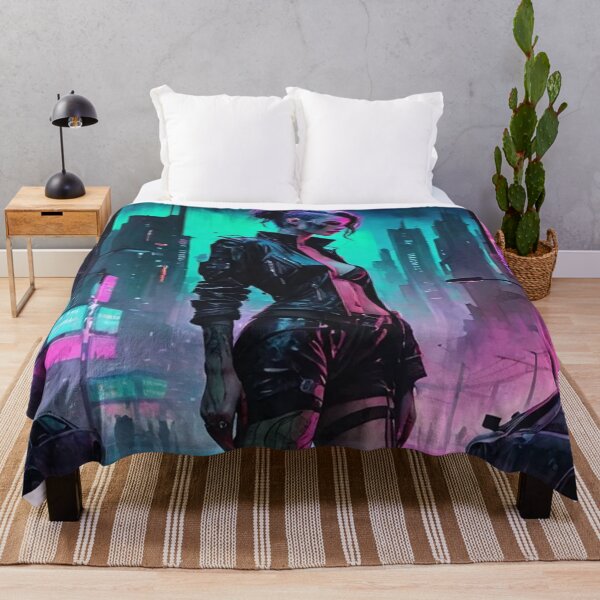 Item preview, Dystopian Cyberpunk Girl, Vaporwave, Digital Painting designed and sold by Burn-Ego.