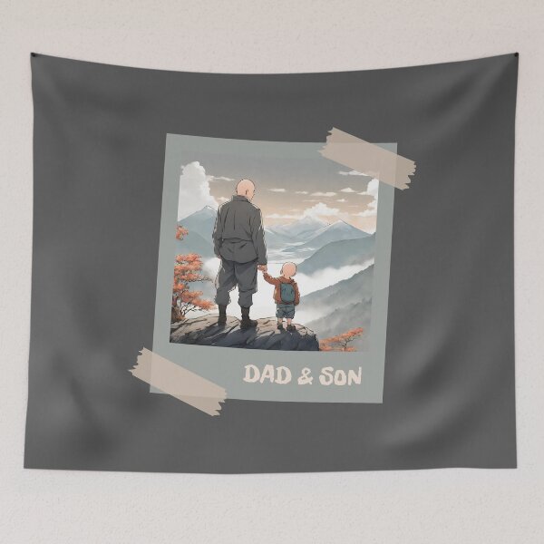 Item preview, DAD & SON, SON & DAD, Family, love, anime, father, daddy designed and sold by GOLDENGARDENART.