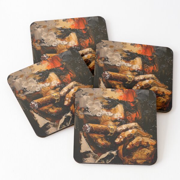Item preview, Smoking Cigar- A Fauvist-Inspired Portrait of a Contemplative Man Bold Palette Generative AI designed and sold by OlfactoART Studio.