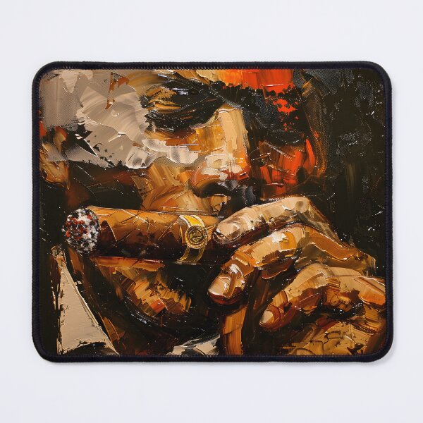 Item preview, Smoking Cigar- A Fauvist-Inspired Portrait of a Contemplative Man Bold Palette Generative AI designed and sold by OlfactoART Studio.