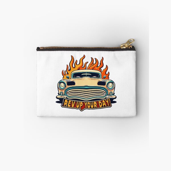Item preview, Retro Hot Rod with Flames - Rev Up Your Day designed and sold by NiftyWrx.