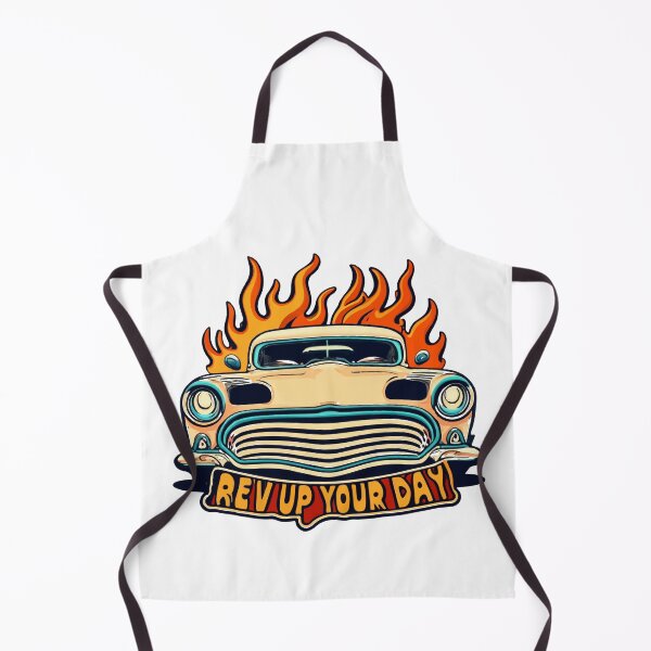 Item preview, Retro Hot Rod with Flames - Rev Up Your Day designed and sold by NiftyWrx.
