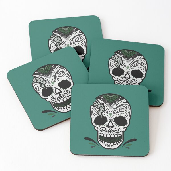 Item preview, Skull with green background designed and sold by Tanseytees.